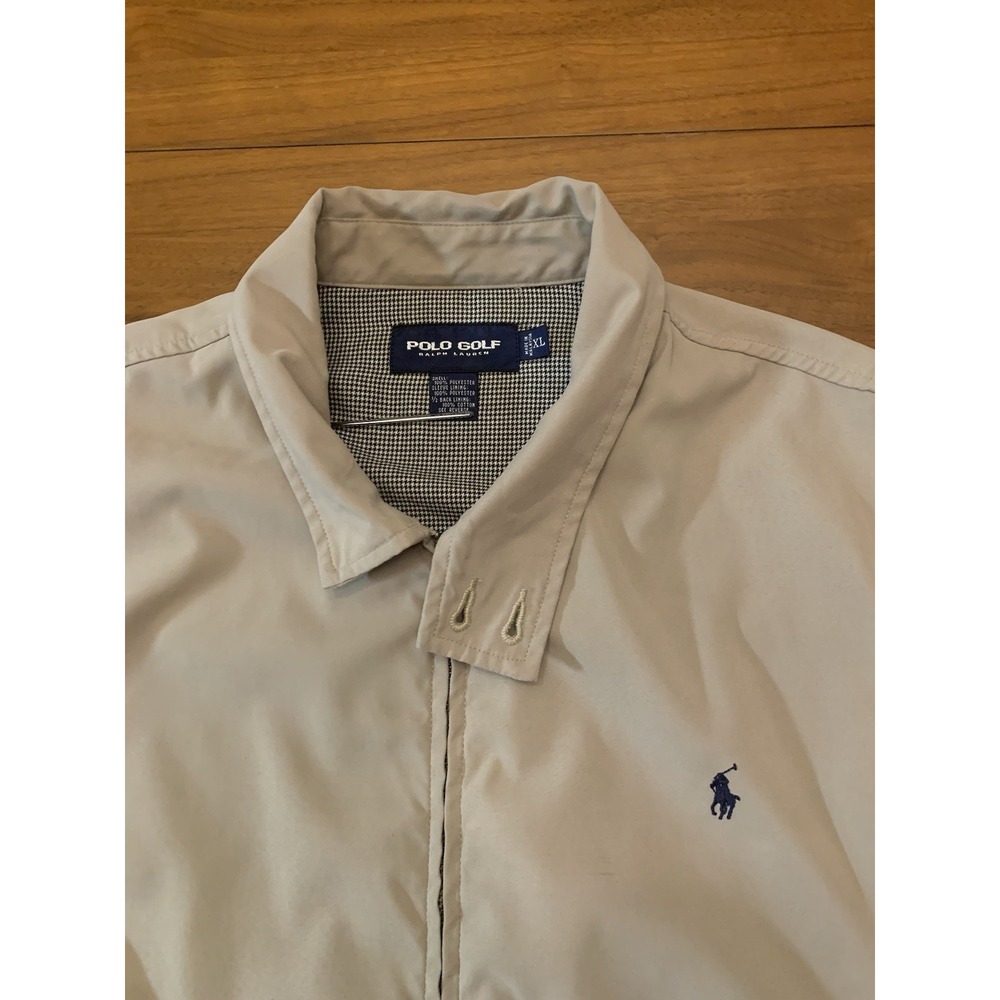 Vintage 90s Polo Golf Ralph Lauren Bi Swing Jacket Mens XL Tan Bomber Harrington